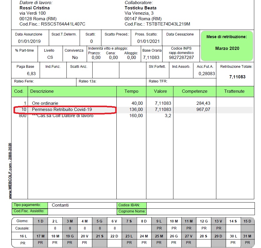 PERMESSO RETRIBUITO COVID19 PERMESSO RETRIBUITO COVID19